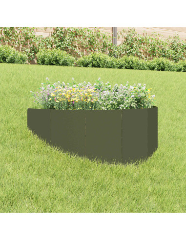 Bordura per Prato 100 x 45 cm Acciaio Verde Oliva