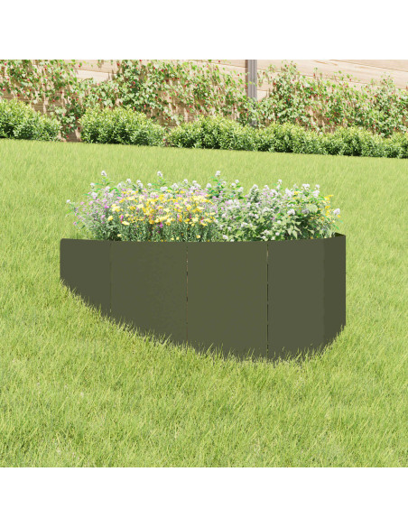 Bordura per Prato 100 x 45 cm Acciaio Verde Oliva