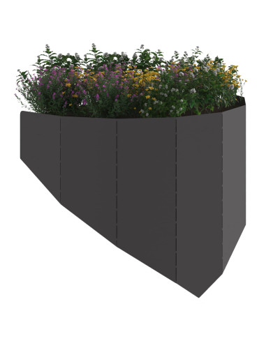 Bordura per Prato 4 pz 100 x 45 cm Acciaio Nero
