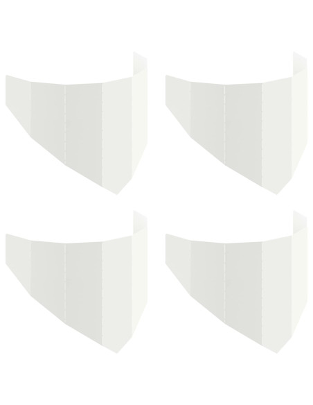 Bordura per Prato 4 pz 100 x 45 cm Acciaio Bianco