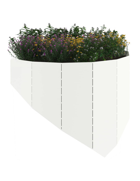 Bordura per Prato 4 pz 100 x 45 cm Acciaio Bianco