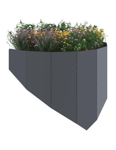 Bordura per Prato 100 x 45 cm Acciaio Antracite
