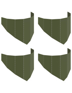 Bordura per Prato 4 pz 100 x 45 cm Acciaio Verde Oliva 2