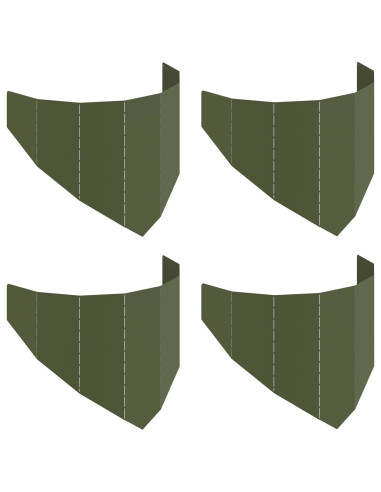 Bordura per Prato 4 pz 100 x 45 cm Acciaio Verde Oliva