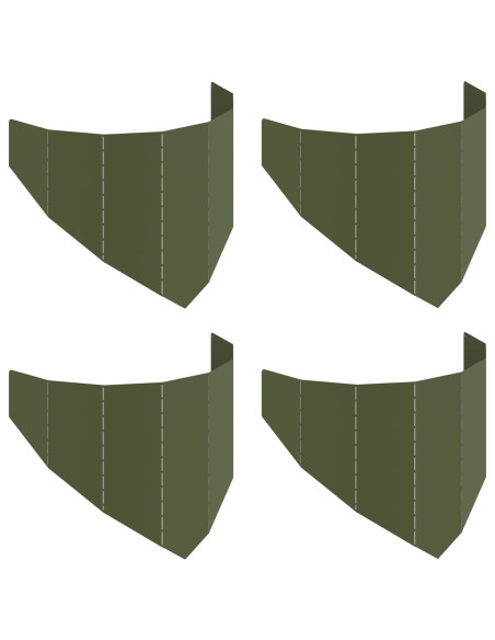 Bordura per Prato 4 pz 100 x 45 cm Acciaio Verde Oliva