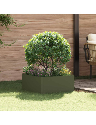 Bordura per Prato 60 x 60 x 35 cm Acciaio Verde Oliva