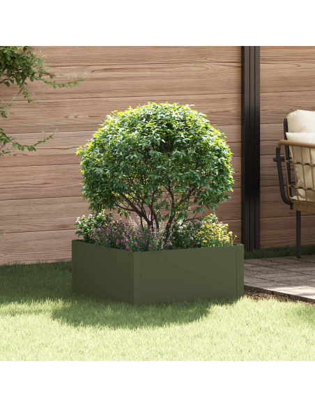 Bordura per Prato 60 x 60 x 35 cm Acciaio Verde Oliva