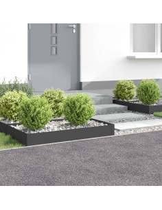 Bordura per Prato 4 pz 100 x 60 x 20 cm Acciaio Nero
