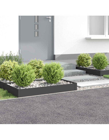 Bordura per Prato 4 pz 100 x 60 x 20 cm Acciaio Nero