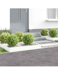 Bordura per Prato 4 pz 100 x 60 x 20 cm Acciaio Bianco