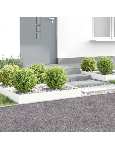 Bordura per Prato 4 pz 100 x 60 x 20 cm Acciaio Bianco