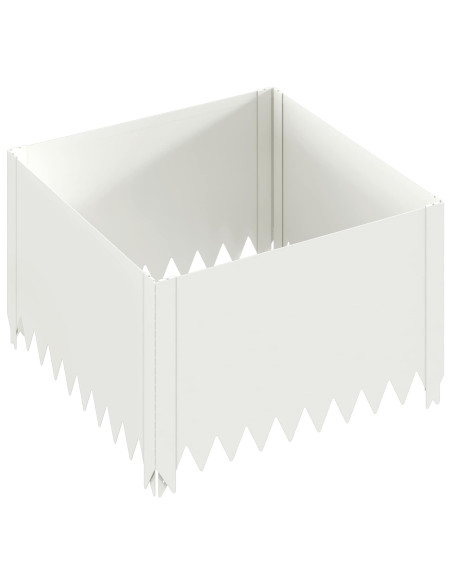 Bordura per Prato 4 pz 60 x 60 x 35 cm Acciaio Bianco