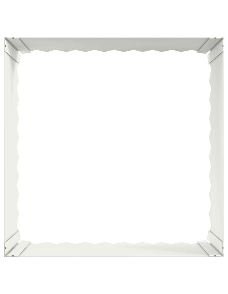 Bordura per Prato 4 pz 60 x 60 x 35 cm Acciaio Bianco