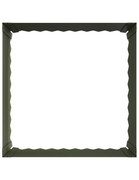 Bordura per Prato 4 pz 60 x 60 x 35 cm Acciaio Verde Oliva