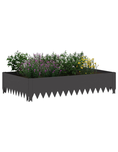 Bordura per Prato 4 pz 100 x 60 x 20 cm Acciaio Nero