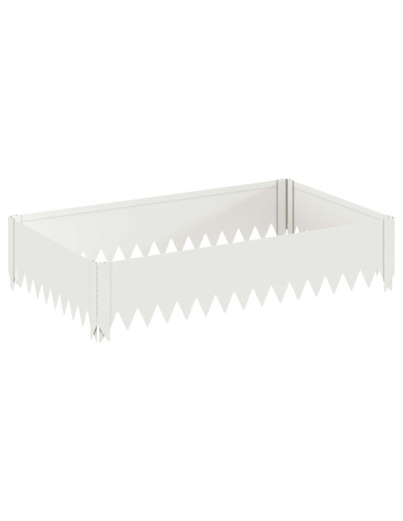 Bordura per Prato 100 x 60 x 20 cm Acciaio Bianco
