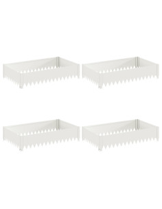 Bordura per Prato 4 pz 100 x 60 x 20 cm Acciaio Bianco 2