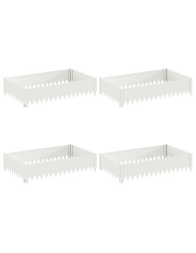 Bordura per Prato 4 pz 100 x 60 x 20 cm Acciaio Bianco