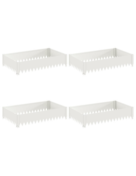 Bordura per Prato 4 pz 100 x 60 x 20 cm Acciaio Bianco