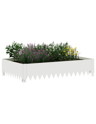 Bordura per Prato 4 pz 100 x 60 x 20 cm Acciaio Bianco