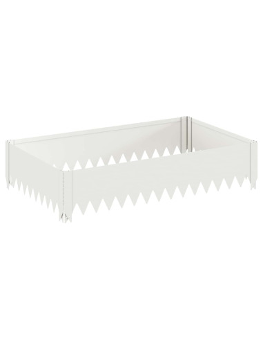 Bordura per Prato 4 pz 100 x 60 x 20 cm Acciaio Bianco