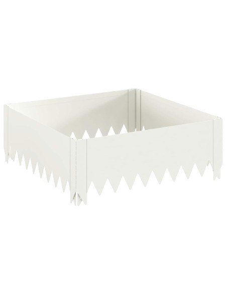Bordura per Prato 60 x 60 x 20 cm Acciaio Bianco
