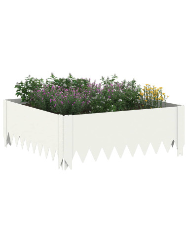 Bordura per Prato 60 x 60 x 20 cm Acciaio Bianco
