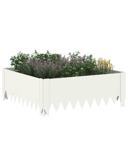 Bordura per Prato 60 x 60 x 20 cm Acciaio Bianco