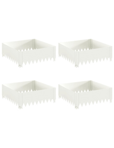 Bordura per Prato 4 pz 60 x 60 x 20 cm Acciaio Bianco