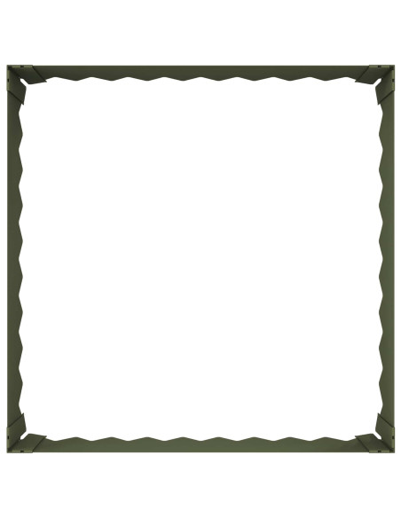 Bordura per Prato 60 x 60 x 20 cm Acciaio Verde Oliva