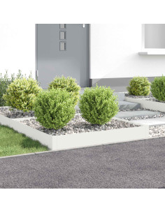 Bordura per Prato 4 pz 100 x 100 x 20 cm Acciaio Bianco