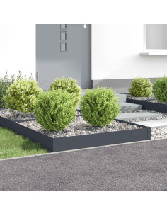 Bordura per Prato 4 pz 100 x 100 x 20 cm Acciaio Antracite