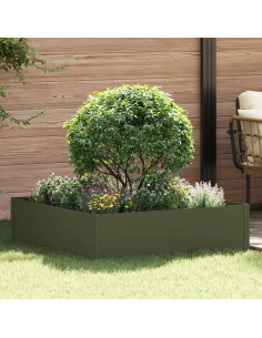 Bordura per Prato 100 x 100 x 35 cm Acciaio Verde Oliva