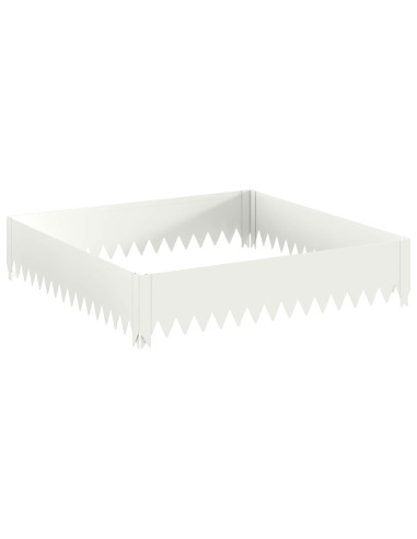 Bordura per Prato 4 pz 100 x 100 x 20 cm Acciaio Bianco