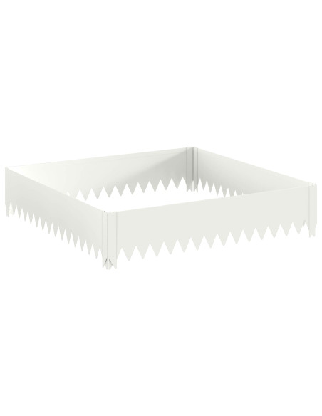Bordura per Prato 4 pz 100 x 100 x 20 cm Acciaio Bianco