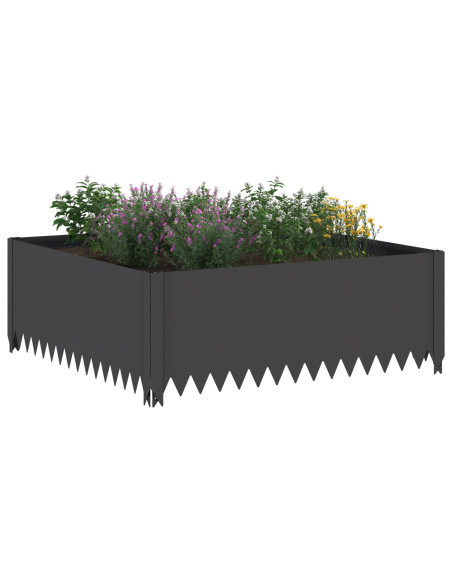 Bordura per Prato 100 x 100 x 35 cm Acciaio Nero