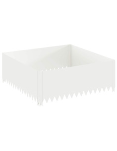 Bordura per Prato 100 x 100 x 35 cm Acciaio Bianco 2