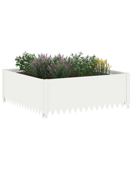 Bordura per Prato 100 x 100 x 35 cm Acciaio Bianco