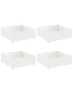 Bordura per Prato 4 pz 100 x 100 x 35 cm Acciaio Bianco 2