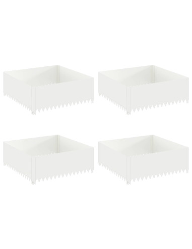 Bordura per Prato 4 pz 100 x 100 x 35 cm Acciaio Bianco