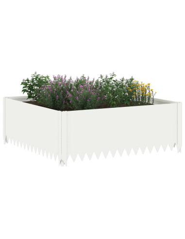 Bordura per Prato 4 pz 100 x 100 x 35 cm Acciaio Bianco