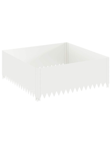 Bordura per Prato 4 pz 100 x 100 x 35 cm Acciaio Bianco