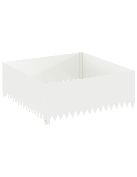 Bordura per Prato 4 pz 100 x 100 x 35 cm Acciaio Bianco