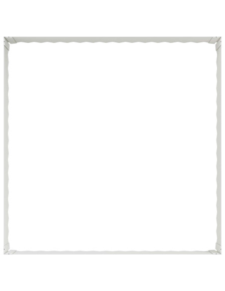 Bordura per Prato 4 pz 100 x 100 x 35 cm Acciaio Bianco