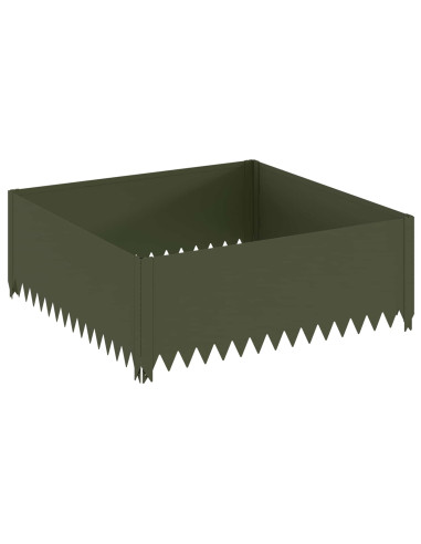 Bordura per Prato 100 x 100 x 35 cm Acciaio Verde Oliva