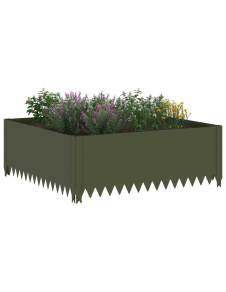 Bordura per Prato 100 x 100 x 35 cm Acciaio Verde Oliva