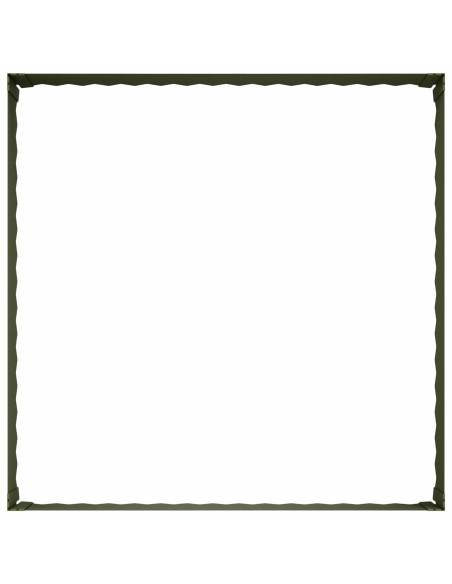 Bordura per Prato 4 pz 100 x 100 x 35 cm Acciaio Verde Oliva