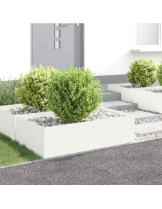 Bordura per Prato 4 pz 100 x 60 x 35 cm Acciaio Bianco