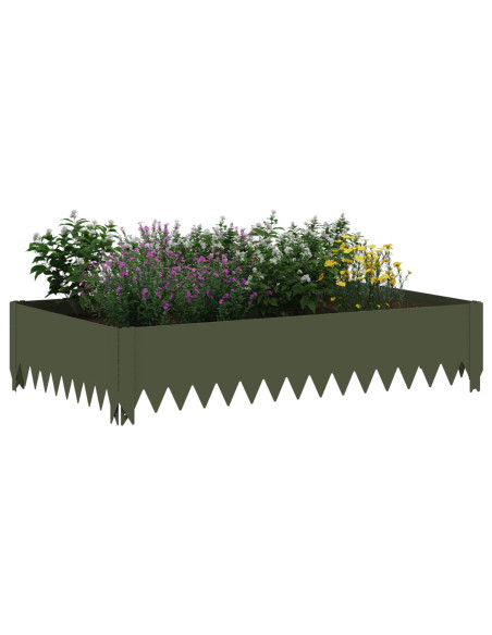 Bordura per Prato 100 x 60 x 20 cm Acciaio Verde Oliva