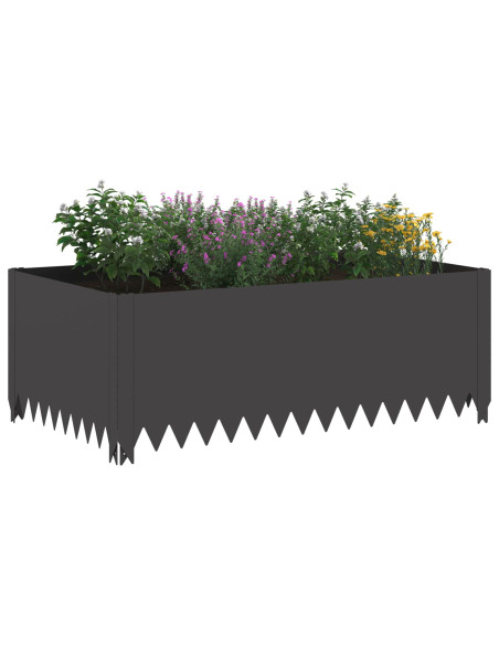 Bordura per Prato 4 pz 100 x 60 x 35 cm Acciaio Nero